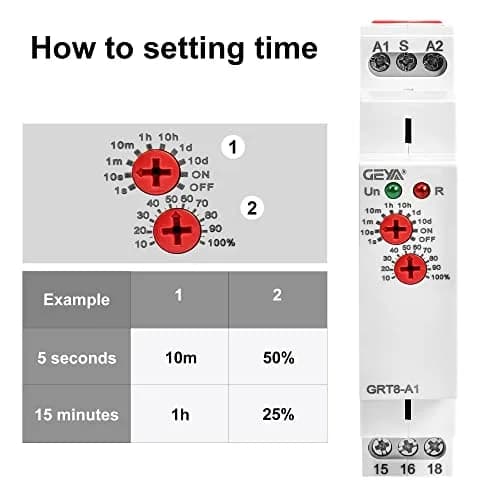 GEYA GRT8-A1 Single Function Delay On Timer Relay AC/DC12-240V, 16A Output | Reliable Electrical Timing Control thumbnail 4