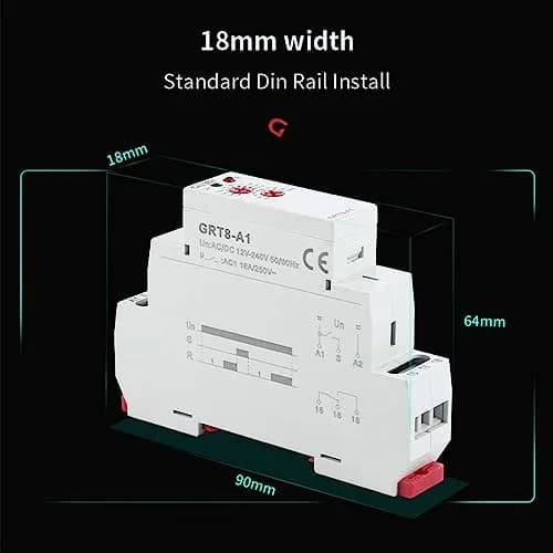 GEYA GRT8-A1 Single Function Delay On Timer Relay AC/DC12-240V, 16A Output | Reliable Electrical Timing Control thumbnail 2