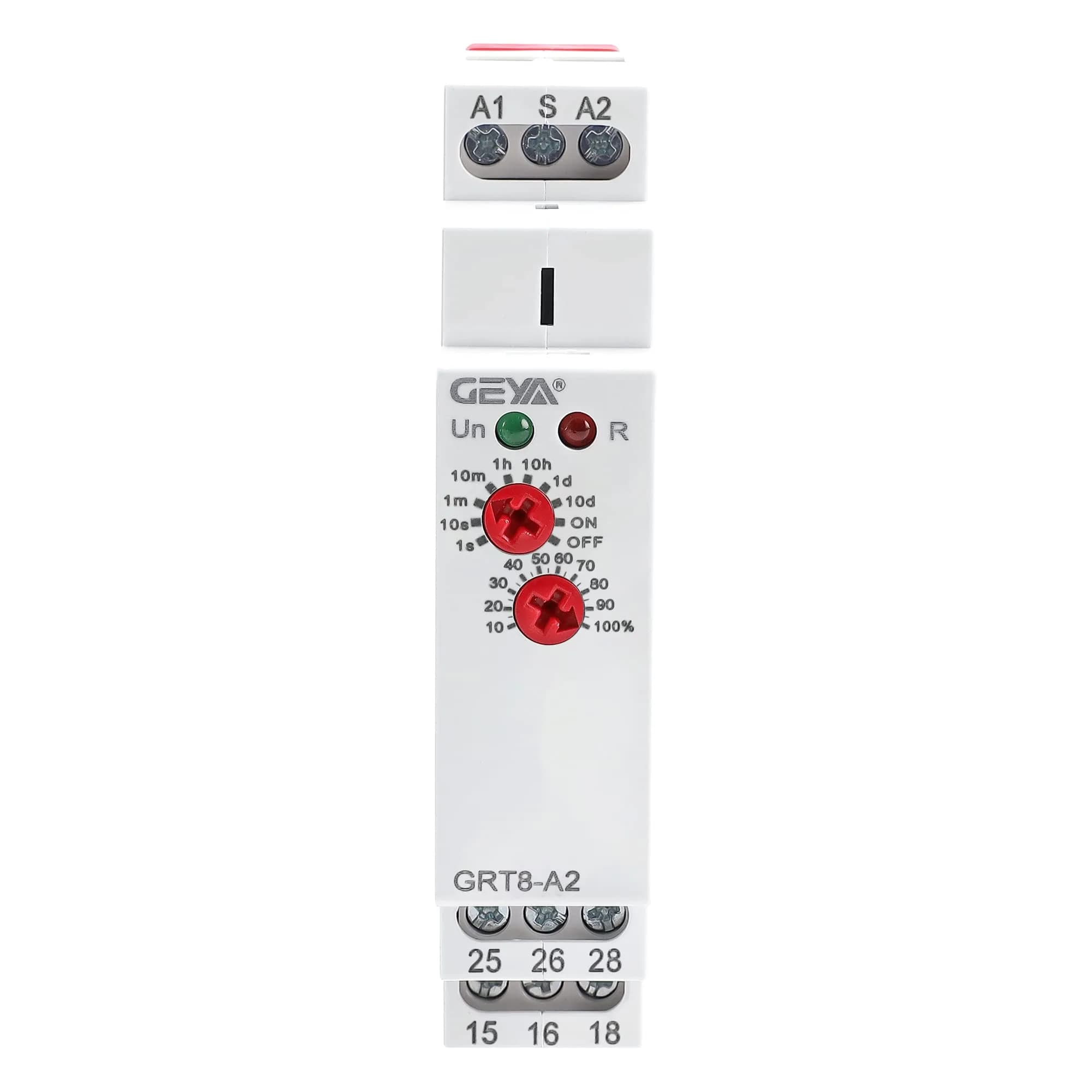 GEYA GRT8-A2 Single Function Delay On Timer Relay AC230V, 16A, 1-Module DIN Rail Mount | High Cost Performance — AC230V