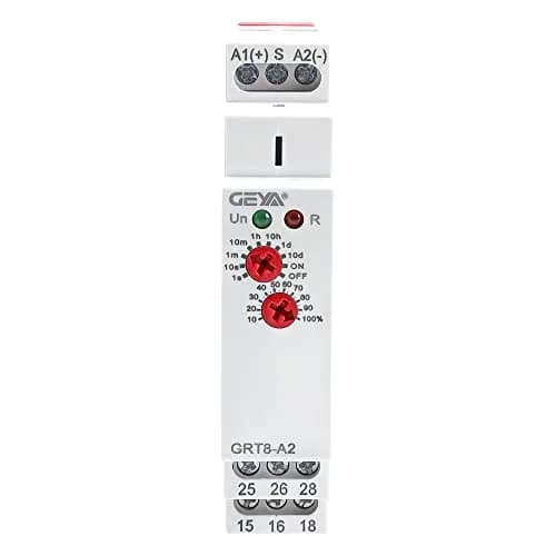 GEYA GRT8-A2 Single Function Time Delay Relay AC/DC12-240V | 16A Adjustable Power ON Timer with DIN Rail Mount thumbnail 1