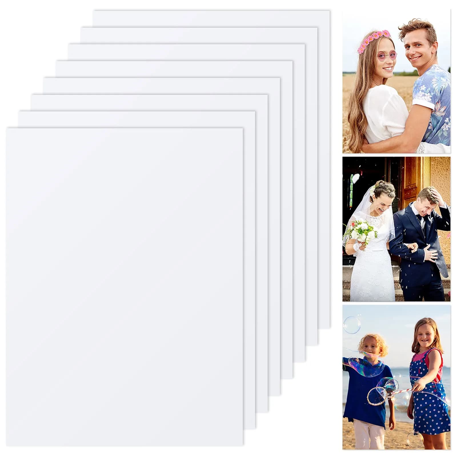 Hotop 8 Pcs Sublimation Aluminum Photo Signs Blanks 6x8 in | DIY Metal Photo Frames for Home & Office - main product image