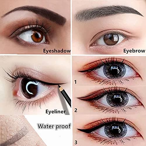 Go Ho Eyebrow & Eye Liner Pencil Set | Sweatproof, Long-lasting, 3 Colors (Black, Brown, Dark Brown) thumbnail 5