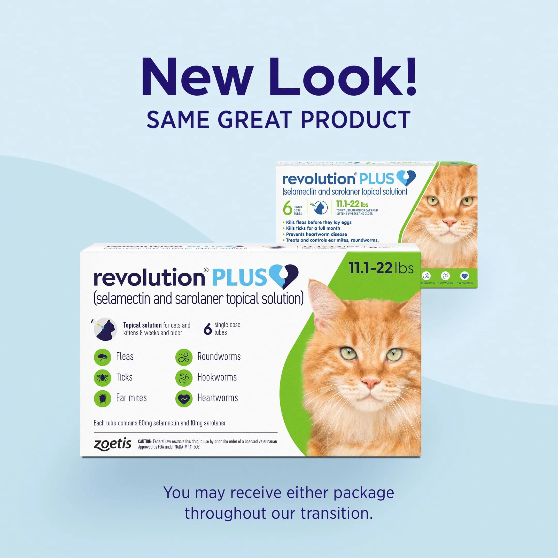 Revolution Plus Topical Solution for Cats 11.1-22 lbs | 7-in-One Parasite Protection thumbnail 9