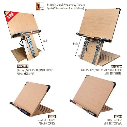 A+ BOOK STAND BS2500PRO XL Super Heavy Duty Book Stand 5.6 lb (2.54 kg) | Adjustable Height & Angle for Textbooks, Tablets, and Hands-Free Reading thumbnail 6