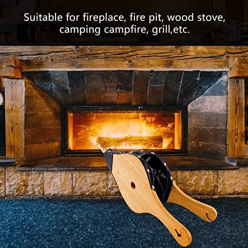 foedo Fireplace Bellows 19"x8" Oak Wood | Large Indoor & Outdoor Air Blower thumbnail 4