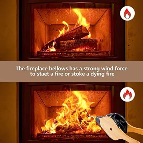 foedo Fireplace Bellows 19"x8" Oak Wood | Large Indoor & Outdoor Air Blower thumbnail 5