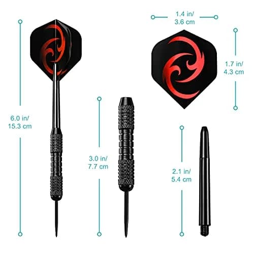 Accmor 12 Pack Steel Tip Darts Set, 24 Grams Professional Metal Darts with PVC Shafts & Flights thumbnail 6