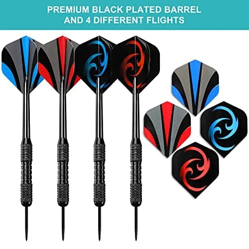 Accmor 12 Pack Steel Tip Darts Set, 24 Grams Professional Metal Darts with PVC Shafts & Flights thumbnail 2