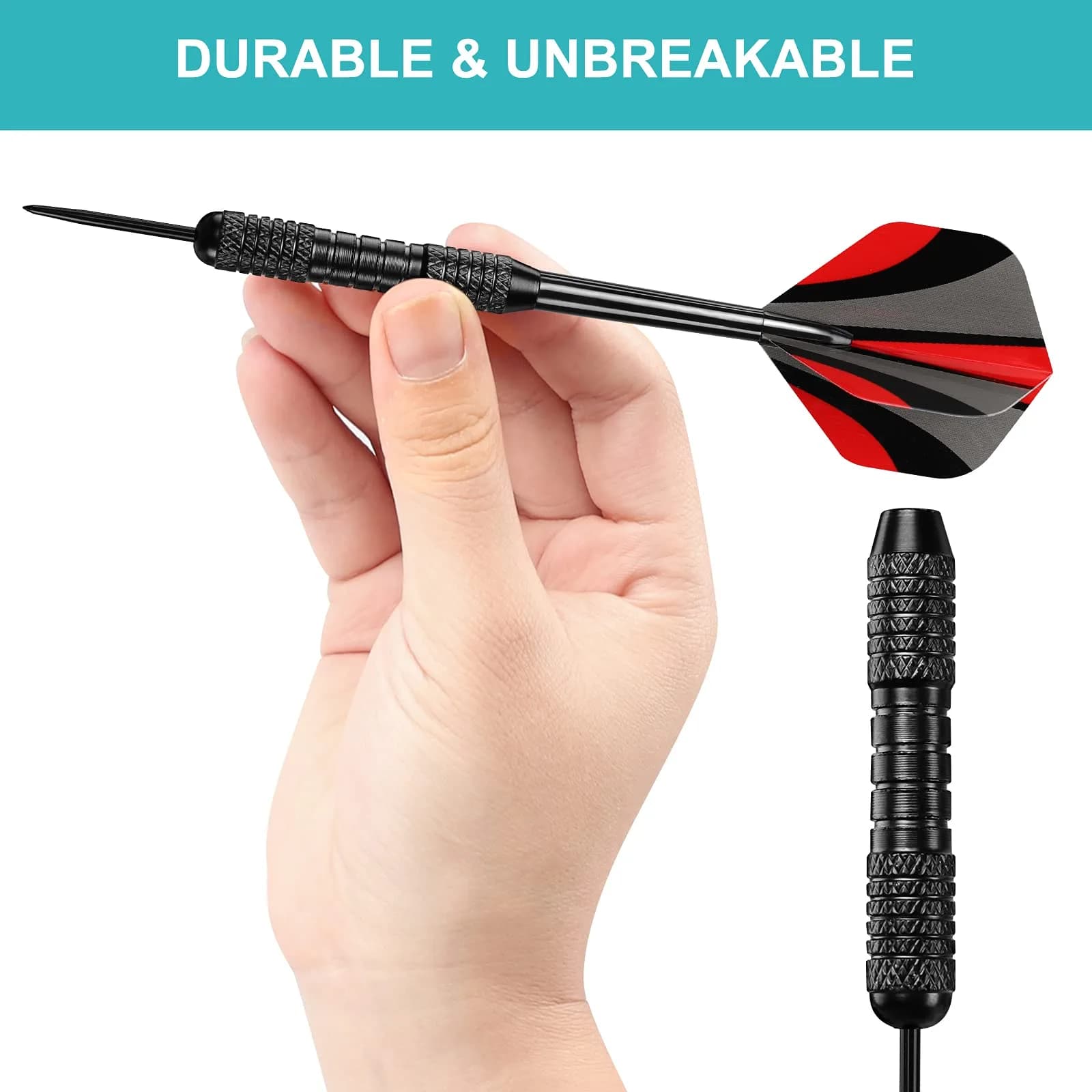 Accmor 24g Steel Tip Darts Set - Black Stripes, 12 Pack - view 4