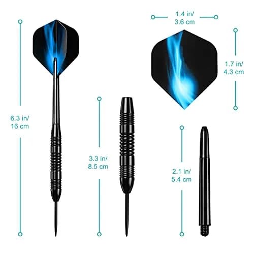 Accmor 12 Pack Steel Tip Darts Set, 24 Grams Professional Metal Darts with Protective Tip Covers | Darts for Electronic Boards thumbnail 6