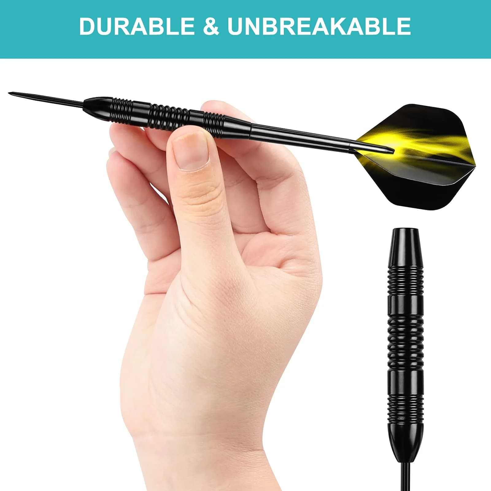 Accmor 24g Steel Tip Darts Set - Black Fire Edition, 12 Pack with PVC Shafts & Flights - view 4