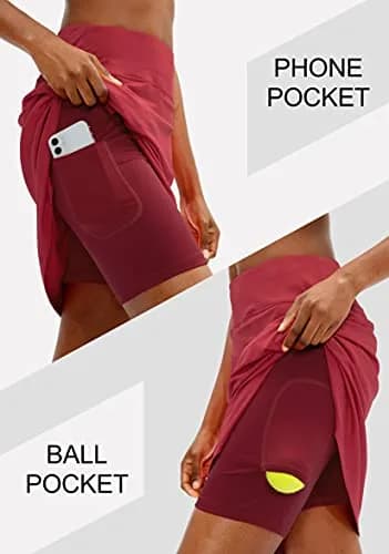 Viodia Women's 20" Knee Length Skorts with Pockets Red 3XL | Lightweight, UPF50+ for Active Women thumbnail 4