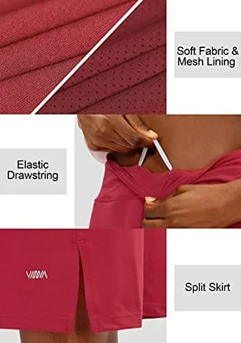 Viodia Women's 20" Knee Length Skorts with Pockets Red 3XL | Lightweight, UPF50+ for Active Women thumbnail 5