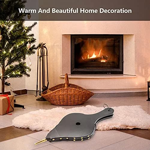 foedo Fireplace Bellows 19" x 8" | Durable Cast Nozzle & Hanging Strap thumbnail 6