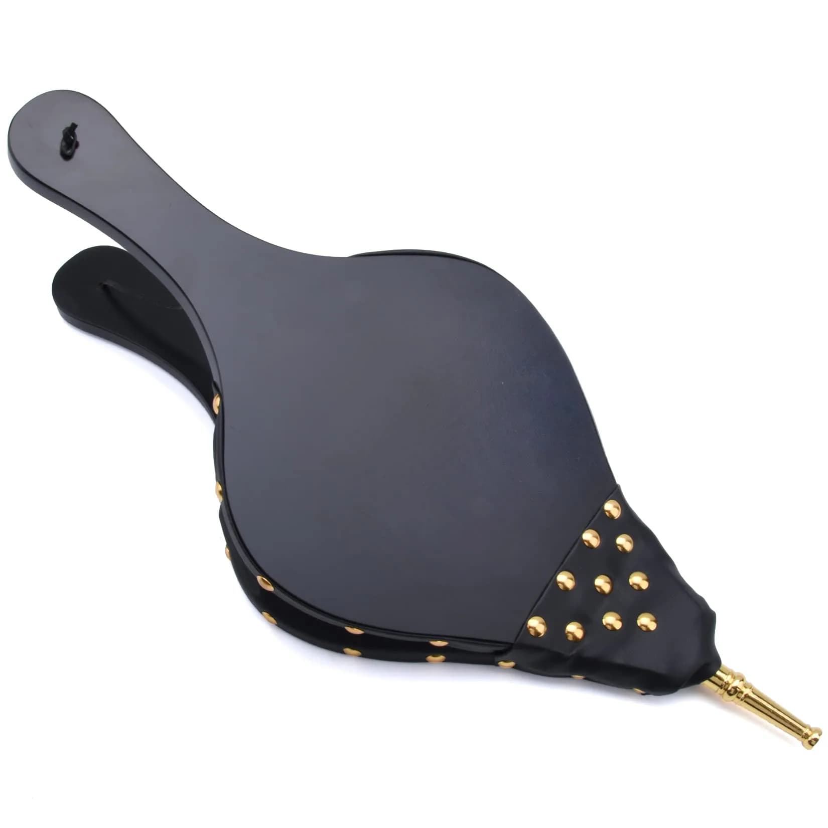foedo Fireplace Bellows 19" x 8" | Durable Cast Nozzle & Hanging Strap — Black