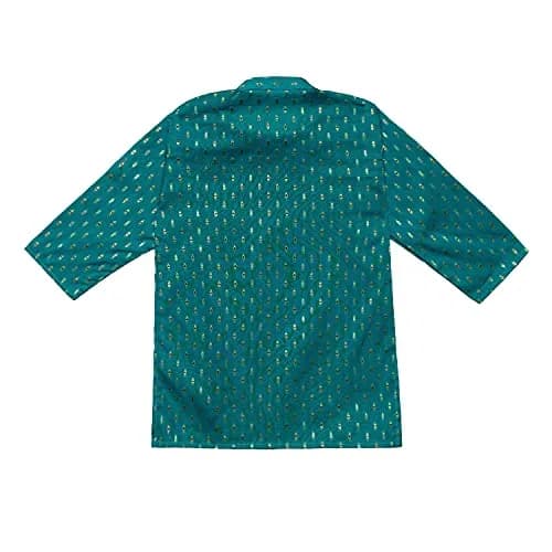 Superminis Boy's Cotton Kurta with Dhoti Set - Green, 12-18 Months | Golden Thread Work Ethnic Wear thumbnail 6