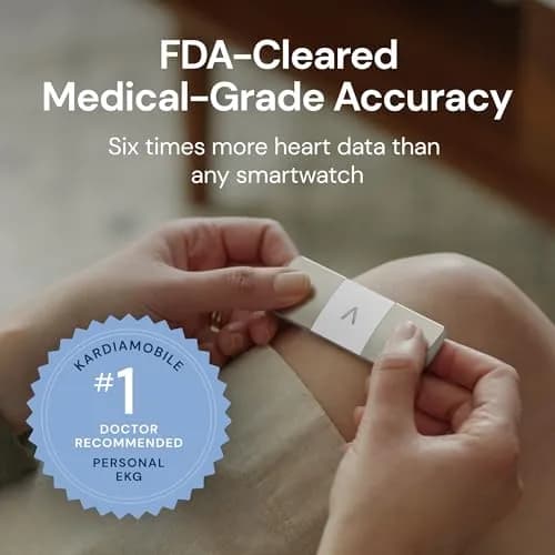 KardiaMobile 6L Max EKG Monitor with 1-Year KardiaCare | FDA-Cleared, Medical-Grade Heart Monitor, 30-Second Results, Unlimited Recordings thumbnail 7