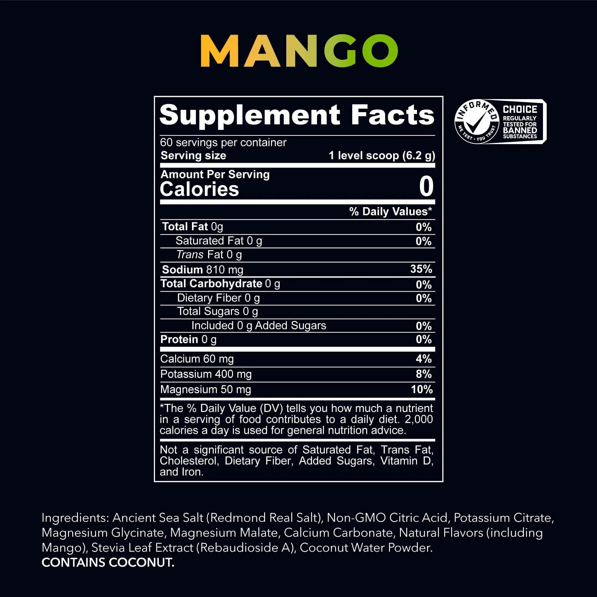 REDMOND Re-Lyte Hydration Electrolyte Powder Mix Mango (60 Servings) | Best Electrolyte Powder for Hydration - view 3