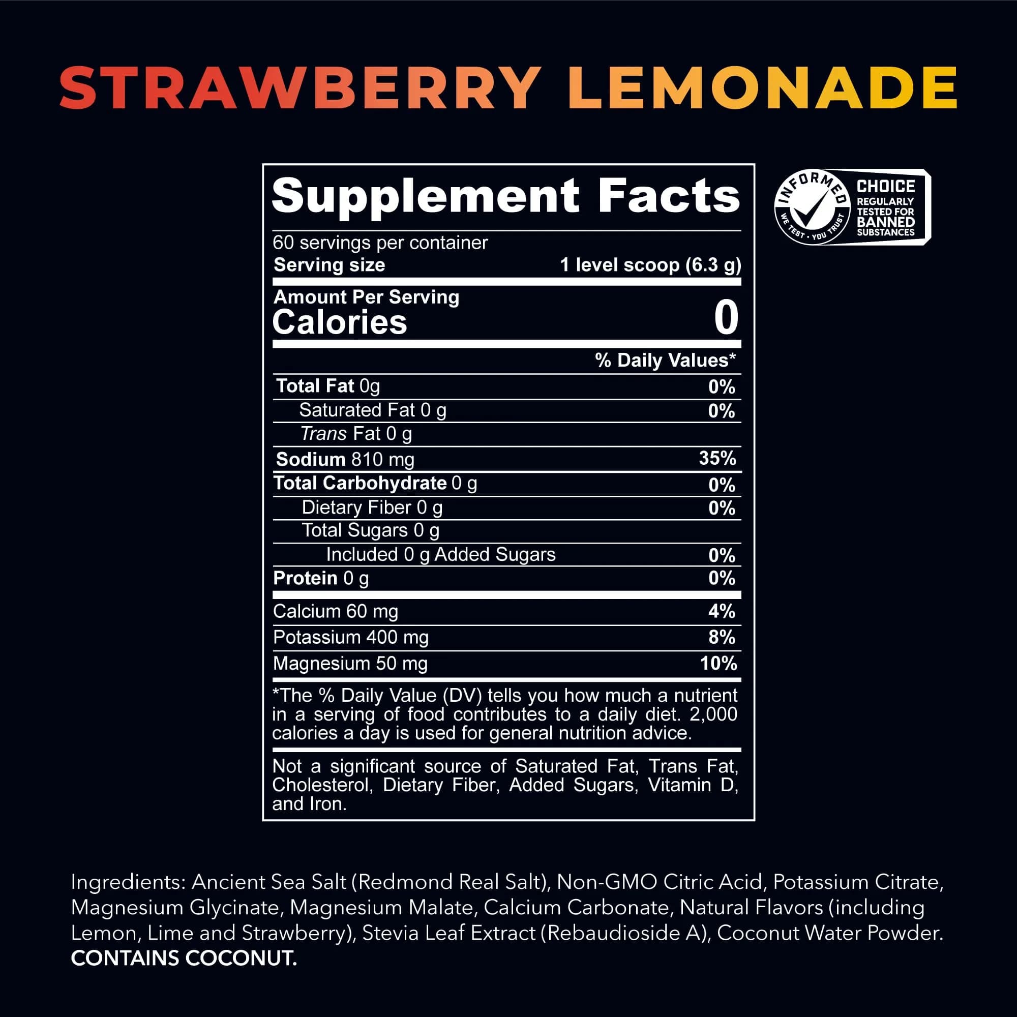 REDMOND Re-Lyte Hydration Electrolyte Powder Mix Strawberry Lemonade Flavor | 60 Servings - view 3