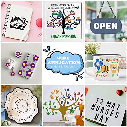 HTVRONT Permanent Vinyl Roll 12 Pack 12" x 5FT | Waterproof Craft & Sign Vinyl thumbnail 2