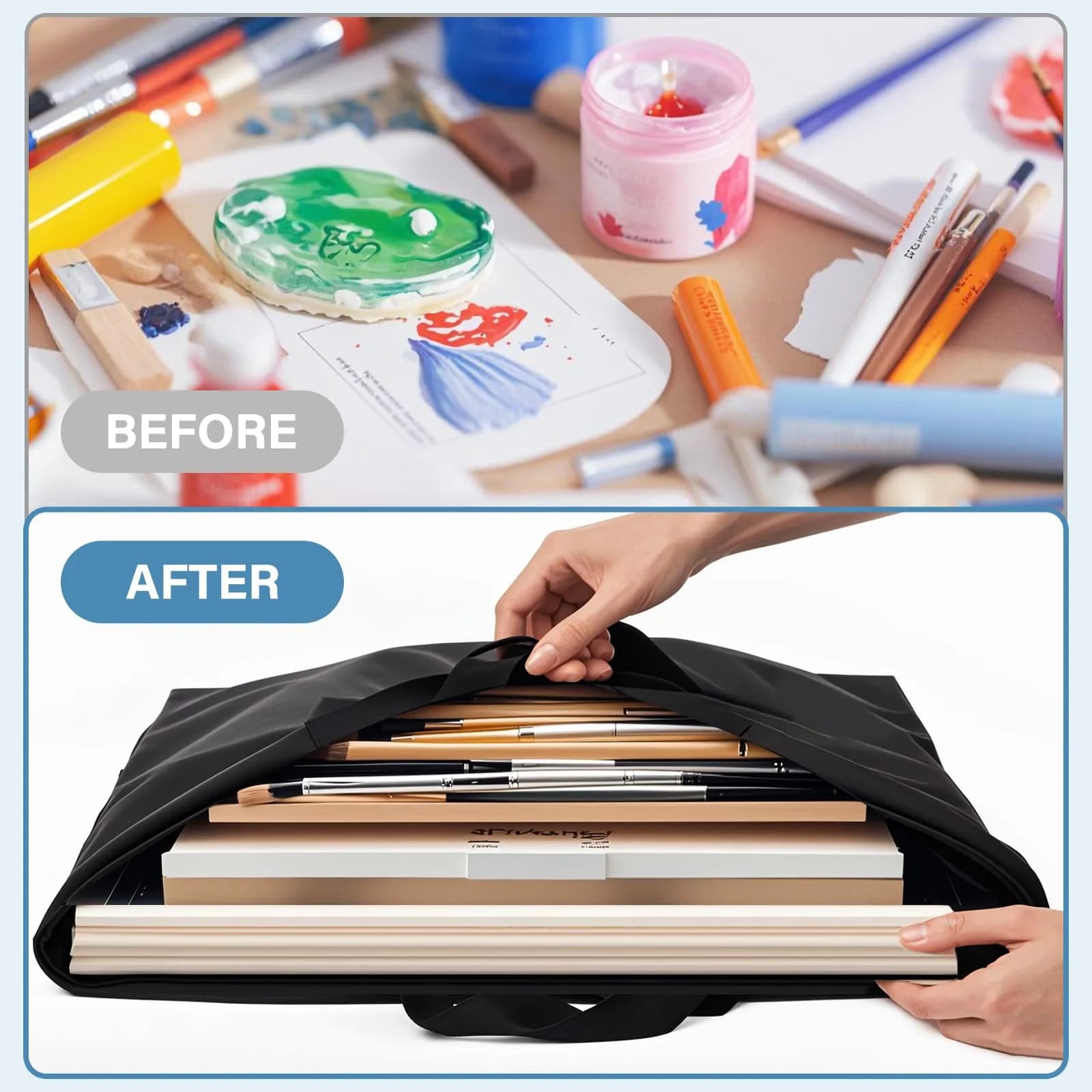 ZKOO 24 x 36 Inch Art Portfolio Bag 2-Pack | Waterproof Tote for Artwork & Posters - view 5