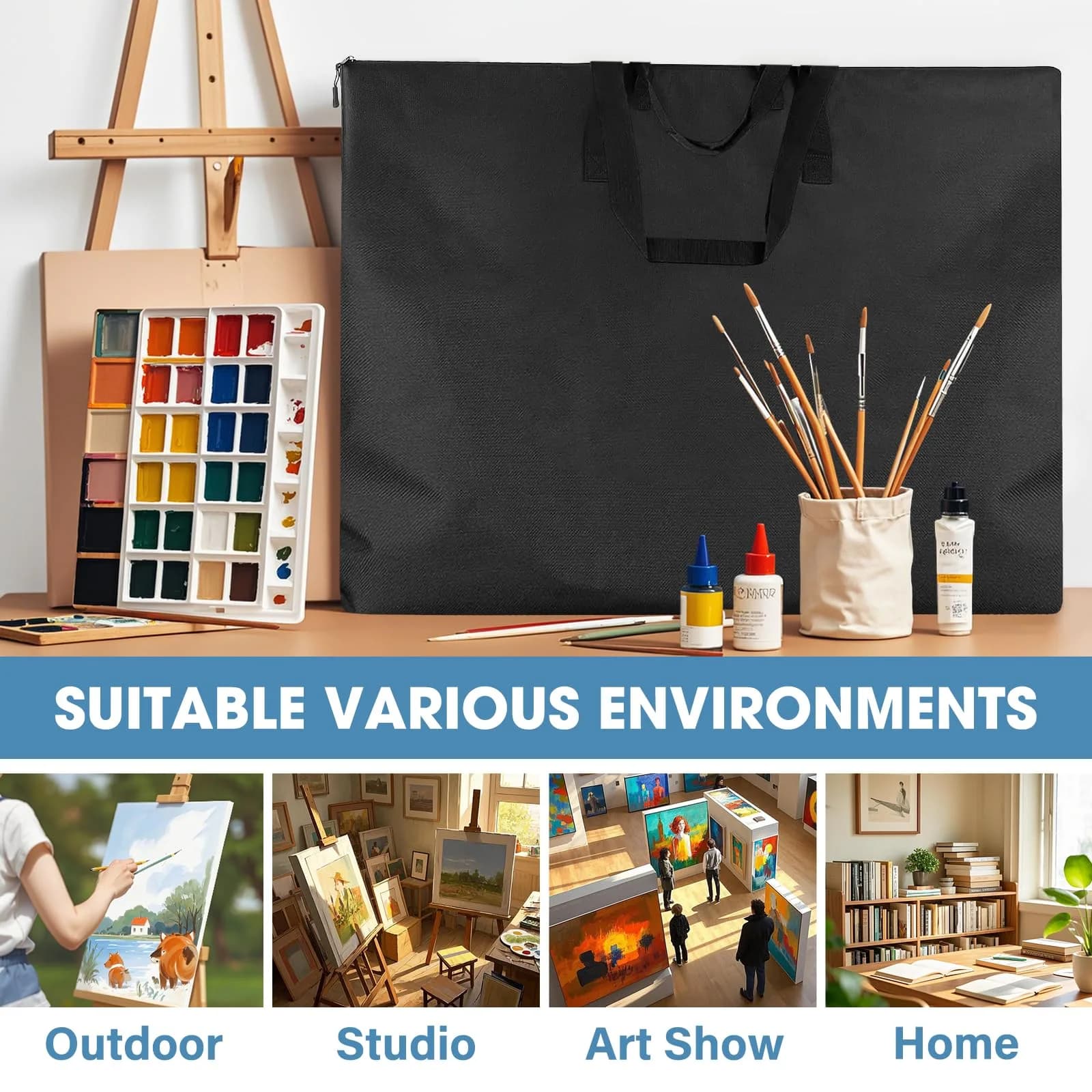 ZKOO 24 x 36 Inch Art Portfolio Bag 2-Pack | Waterproof Tote for Artwork & Posters - view 7