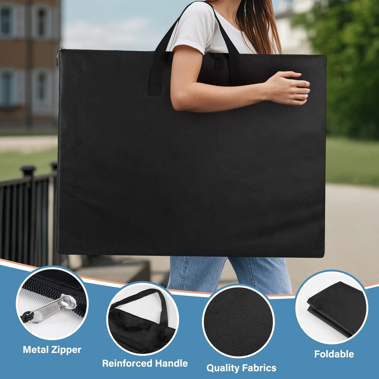 ZKOO 24 x 36 Inch Art Portfolio Bag 2-Pack | Waterproof Tote for Artwork & Posters - view 4