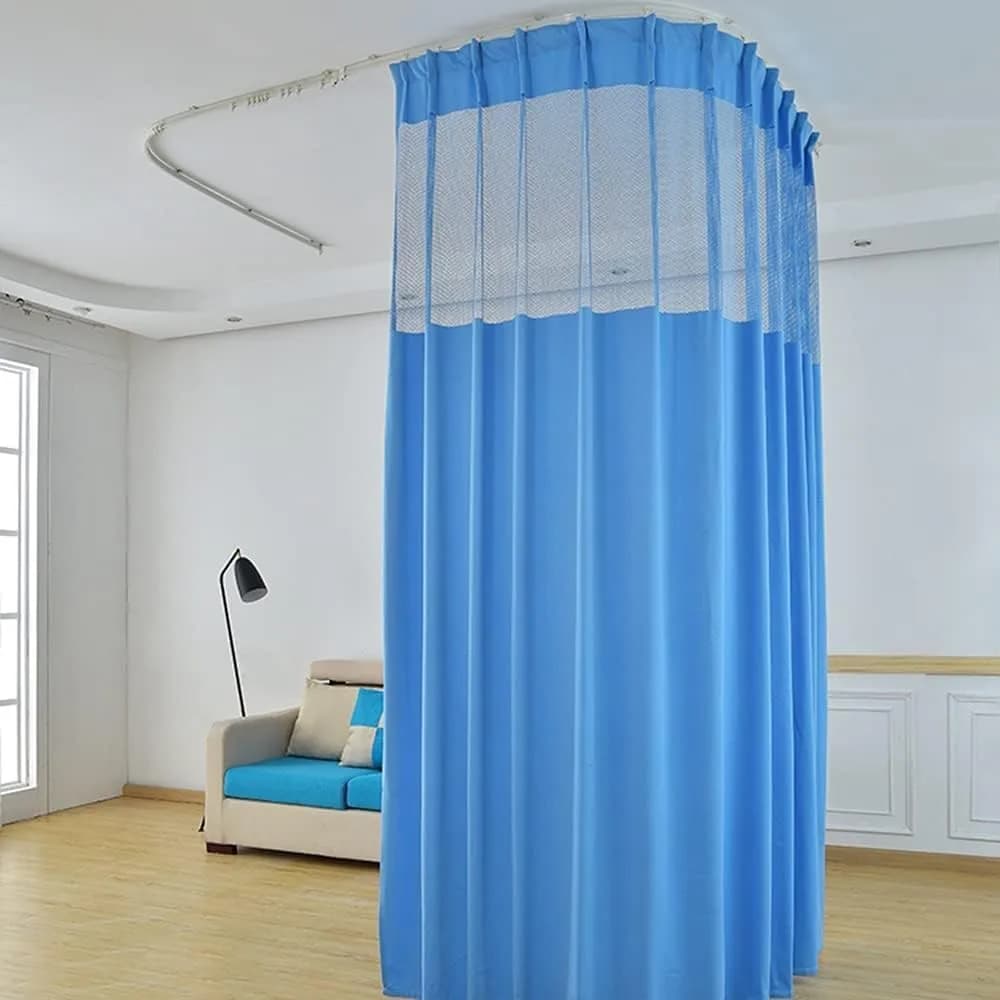 TTZ Hospital Curtain with Flat Hooks 60"W x 84"L | Flame Retardant, Polyester, Room Divider