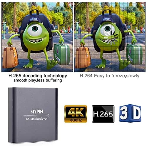 MYPIN 4K Media Player with Remote Control | HDMI up to 7.1 Surround Sound thumbnail 2