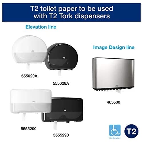 Tork Matic Paper Hand Towel Roll H1 (6 Rolls, 700 ft each) & Tork Mini Jumbo Toilet Paper Roll T2 (12 Rolls, 751 ft each) | Recycled Fiber, High Absorbency thumbnail 7