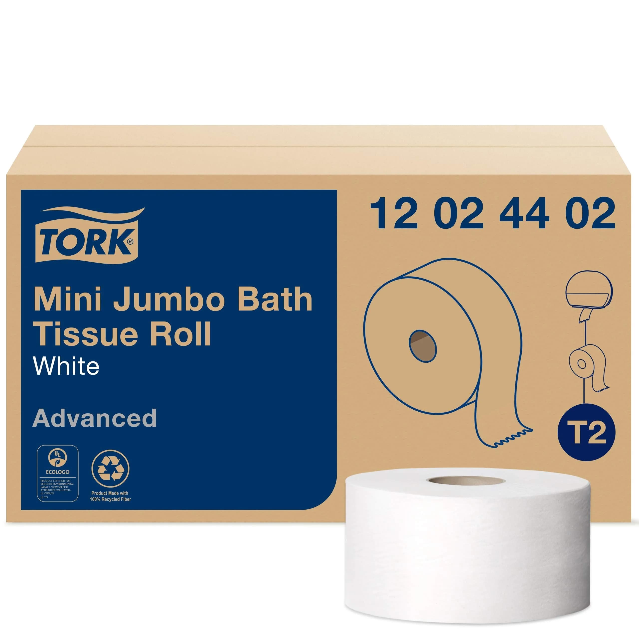 Tork Matic Advanced Paper Hand Towel Roll H1 (6 Rolls, 700ft Each) & Tork Mini Jumbo Toilet Paper Roll T2 (12 Rolls, 751ft Each) | USA Import - view 5