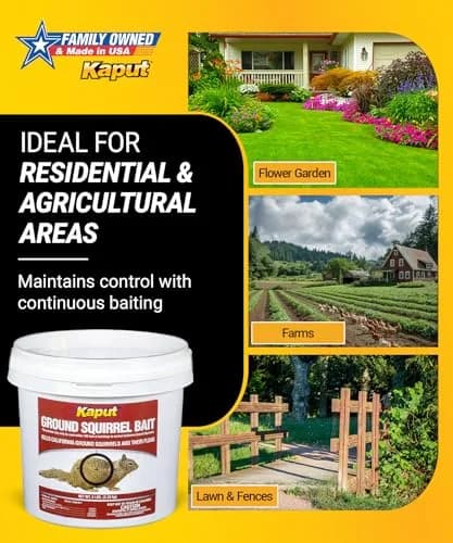 Kaput Ground Squirrel Bait - Effective Fleas & Squirrel Killer with Diphacinone & Imidacloprid | Targeted Outdoor Pest Control (5 lbs) thumbnail 5