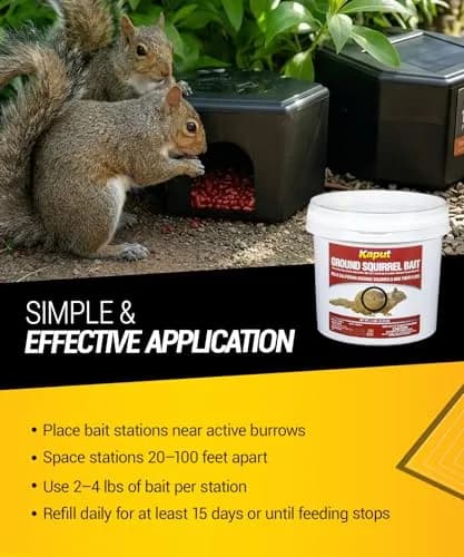 Kaput Ground Squirrel Bait - Effective Fleas & Squirrel Killer with Diphacinone & Imidacloprid | Targeted Outdoor Pest Control (5 lbs) thumbnail 6