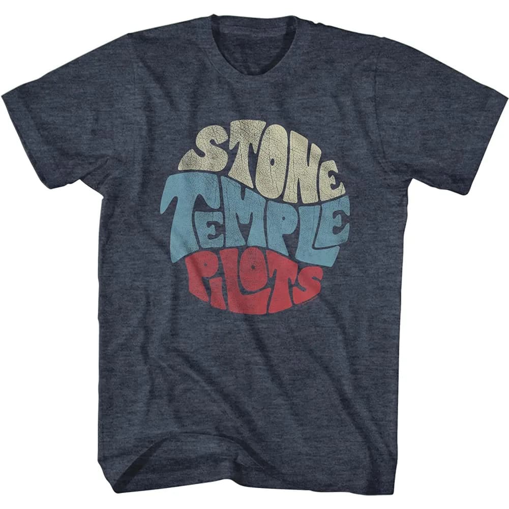 American Classics Stone Temple Pilots Circle Logo T Shirt Navy LG | Unisex 90s Grunge Band Tee