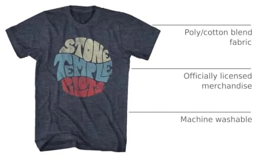 American Classics Stone Temple Pilots Circle Logo T Shirt Navy LG | Unisex 90s Grunge Band Tee thumbnail 4
