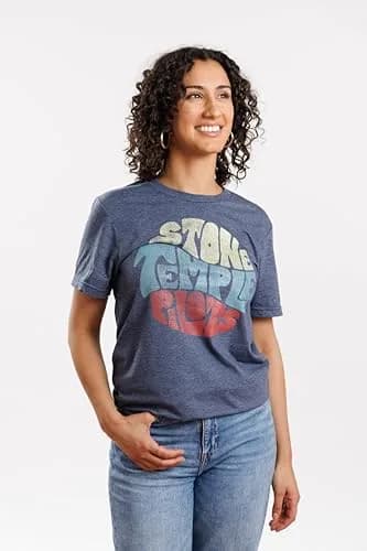 American Classics Stone Temple Pilots Circle Logo T Shirt Navy LG | Unisex 90s Grunge Band Tee thumbnail 2