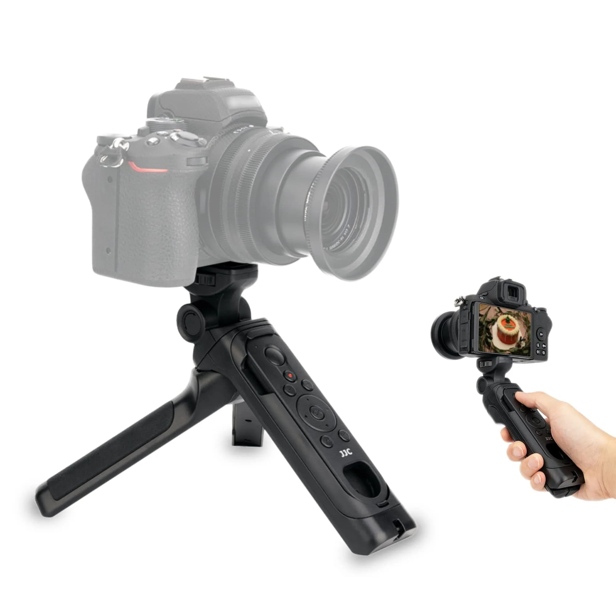 JJC Camera Support Handheld Shooting Grip & Mini Tripod | Compatible with Nikon Z Series & COOLPIX (7.6" Hand Grip, 5.6" Tripod)