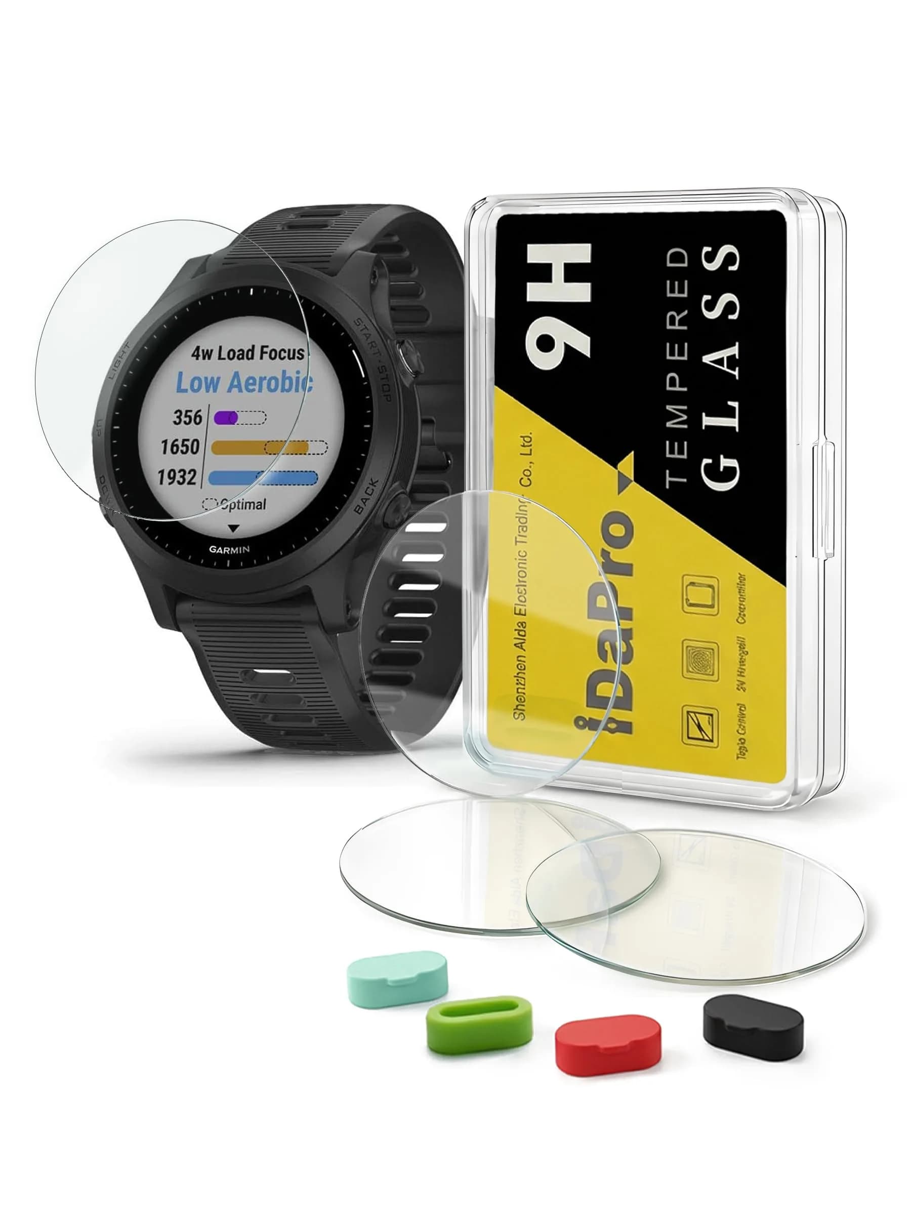 iDaPro 4 Pack Tempered Glass Screen Protector for Garmin Forerunner 945 Smartwatch | 9H Hardness, Anti-Scratch, Bubble-Free - main product image