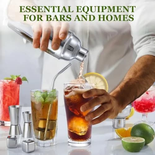 KINGROW 23 Piece Cocktail Shaker Set | Premium Stainless Steel Bar Tool Kit for Home & Party thumbnail 2