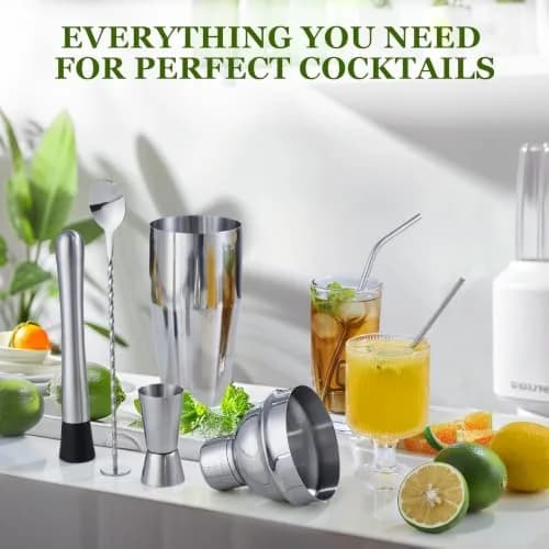 KINGROW 23 Piece Cocktail Shaker Set | Premium Stainless Steel Bar Tool Kit for Home & Party thumbnail 3