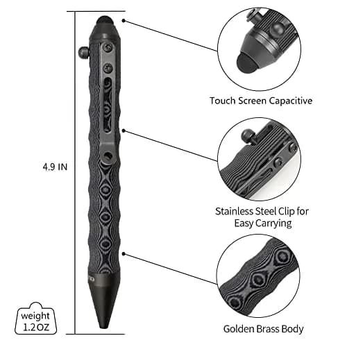 Cool Hand 4.5'' G10 EDC Ballpoint Ink Refillable Bolt Action Tactical Pens | Refillable, Compact & Ergonomic thumbnail 5