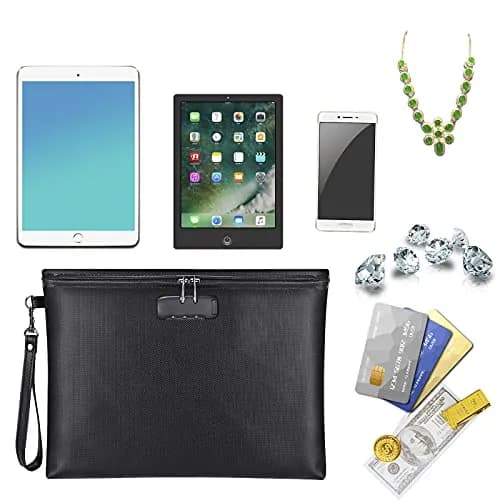 ZOOPIP Fireproof Document Bag with Lock, Waterproof Money Pouch 36.7cm x 25.9cm (14.3"x10.2") | SGS Certified Silicone Coated Fiberglass thumbnail 5