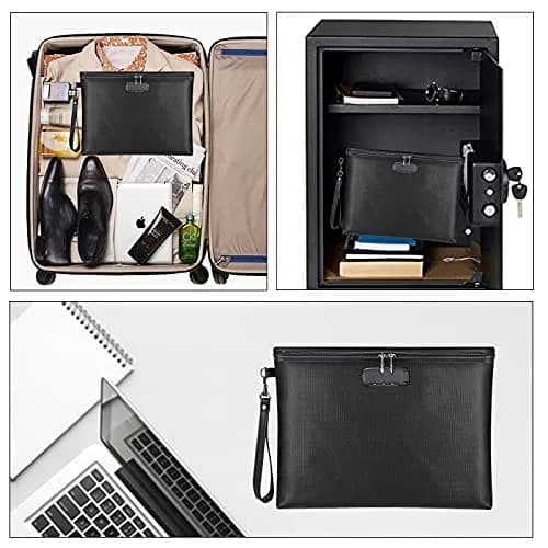ZOOPIP Fireproof Document Bag with Lock, Waterproof Money Pouch 36.7cm x 25.9cm (14.3"x10.2") | SGS Certified Silicone Coated Fiberglass thumbnail 7