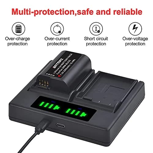 Batmax DMW-BLK22 Battery 2280mAh (7.2V) & Dual USB Charger Set | CE Certified for Panasonic Lumix DC-S5, GH6, GH5 II thumbnail 5