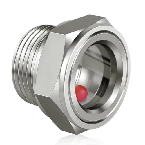 Boltigen 3/4" NPT Male Hex Head Stainless Steel Oil Sight Glass Liquid Level Gauge | 800 PSI Pressure Rated thumbnail 1