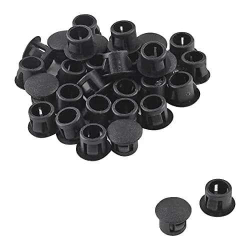 Jersvimc 36 Pcs 1/4 Inch (6mm) Black Hole Plug Plastic Hole Cover | Furniture Floor Protector thumbnail 1