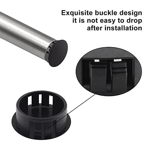 Jersvimc 36 Pcs 1/4 Inch (6mm) Black Hole Plug Plastic Hole Cover | Furniture Floor Protector thumbnail 3