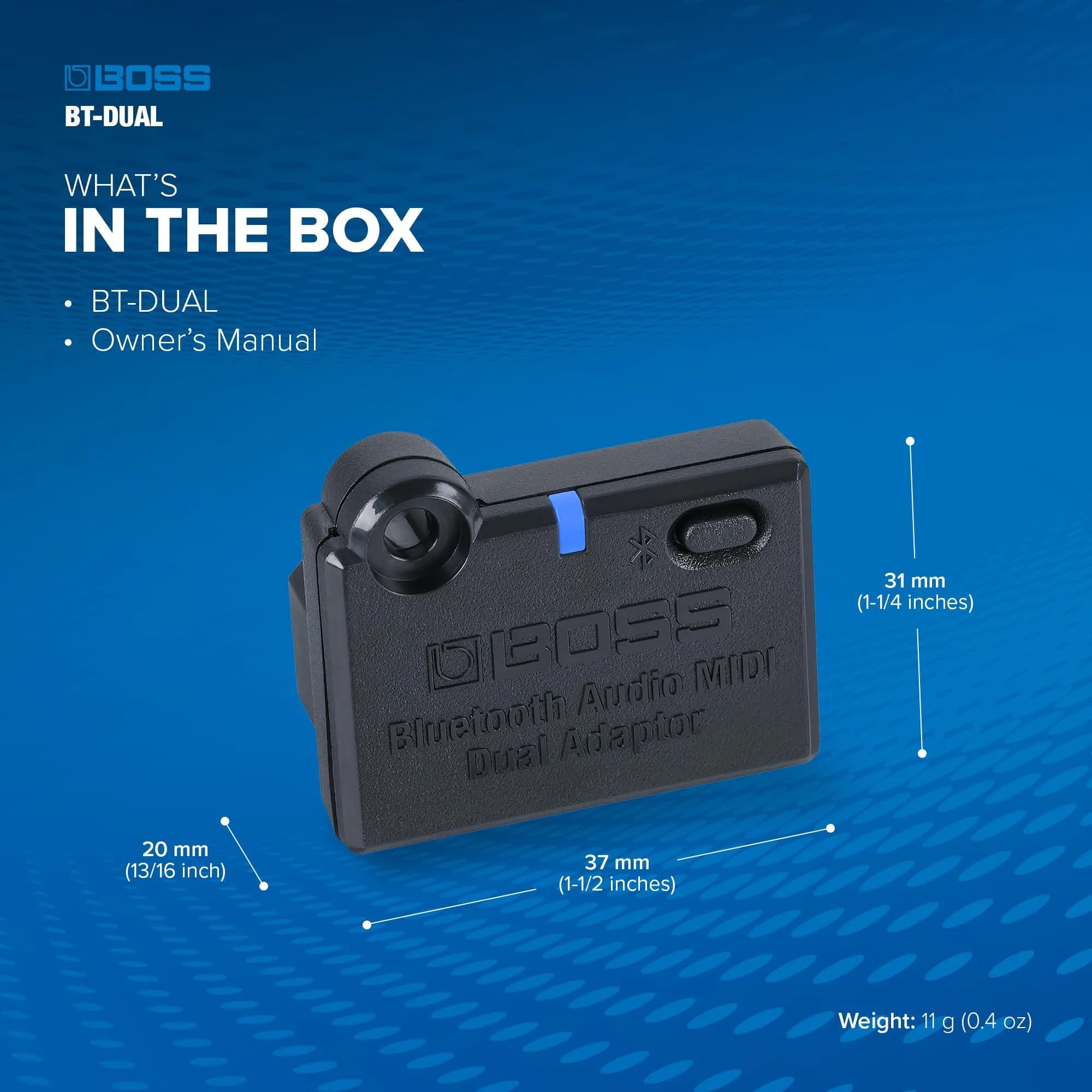 BOSS BT-DUAL Bluetooth Audio MIDI Dual Adaptor | Adds Wireless to Katana Gen 3, ME-90 & More - view 2