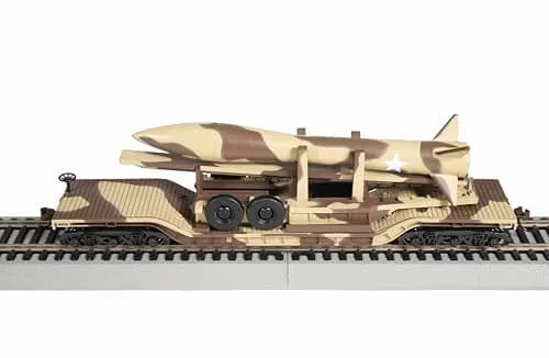 Bachmann Trains 52' Center Depressed Flat Car Camouflage - Missile HO Scale | Highly Detailed Painted Body with Precision Graphics thumbnail 1