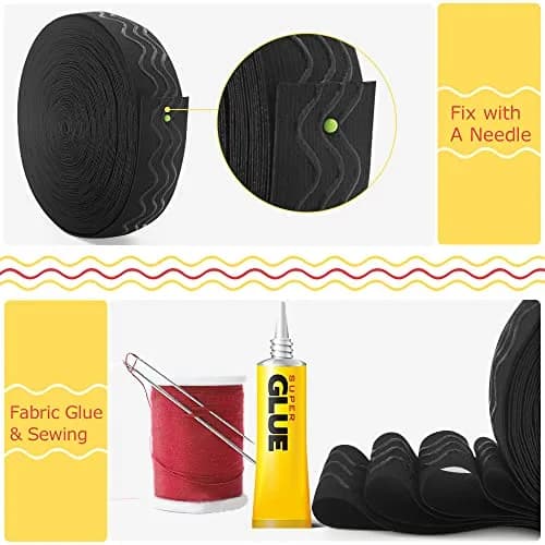 SmiLife Silicone Gripper Elastic for Clothing, Black, 1.1 in x 12 yd | Slip-Resistant, Durable, Customizable thumbnail 5